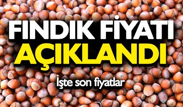 FINDIK FİYATI AÇIKLANDI