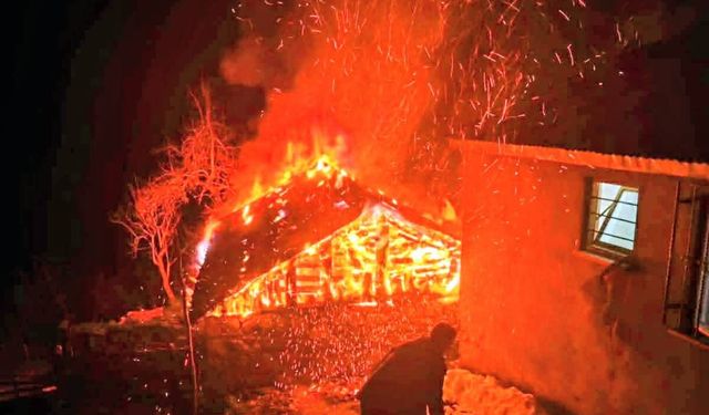 GEYİKLİ’DE YANGIN KORKUTTU