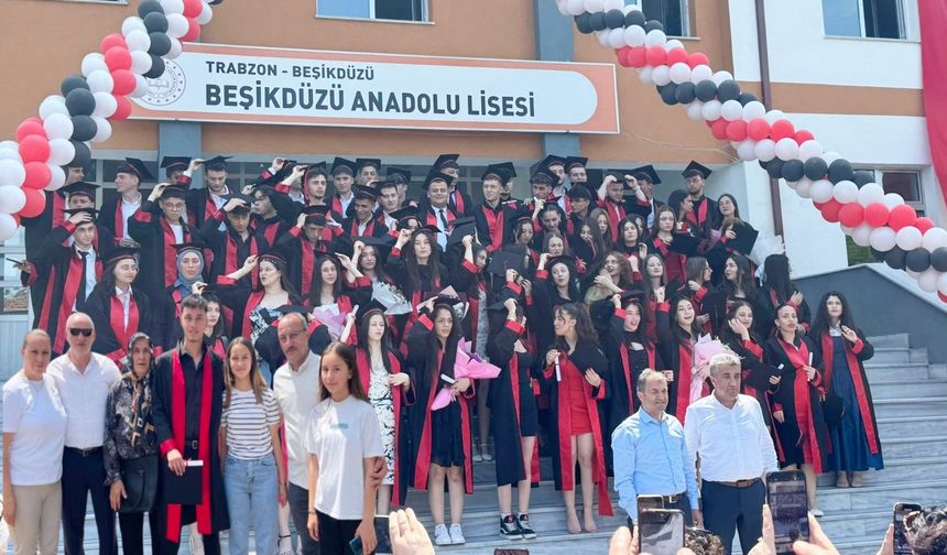 Beşikdüzü Anadolu Lisesi 15. Mezunlarından 80 Öğrenci Kep Fırlattı