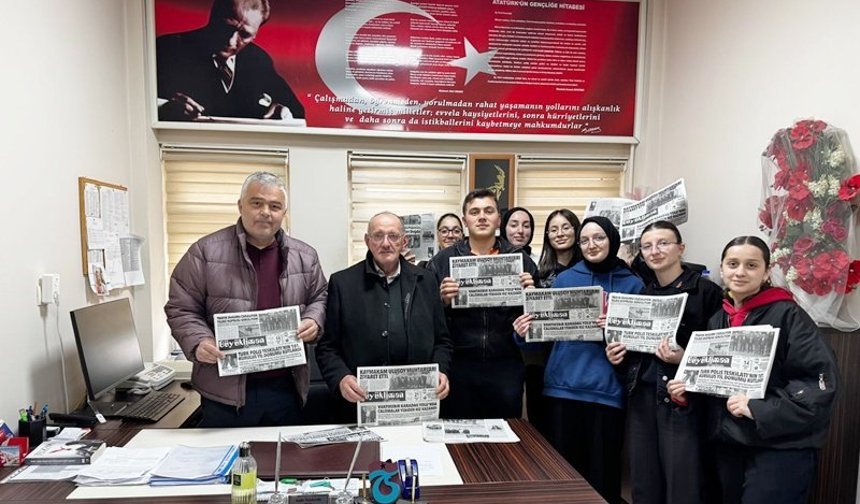 ŞALPAZARI ANADOLU LİSESİNDEN BÜYÜKLİMAN POSTASI GAZETESİNE TEŞEKKÜR