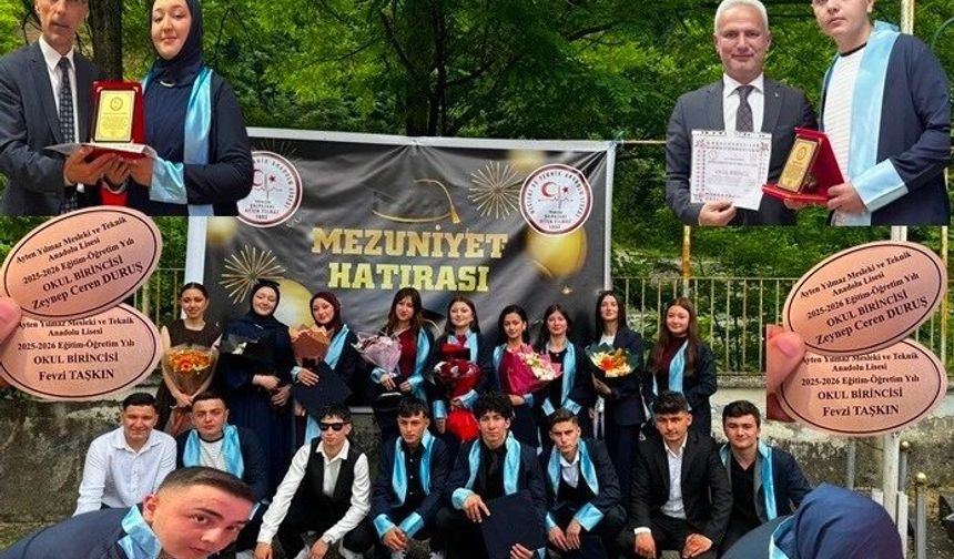 Ayten Yılmaz MTAL’ de 29. Mezuniyet Coşkusu 18 Öğrenci Kep Fırlattılar