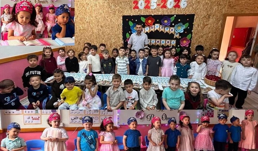 MÜFTÜLÜK 4-6 YAŞ GRUBUNDAN 49 ÖĞRENCİ KARNE HEYECANI