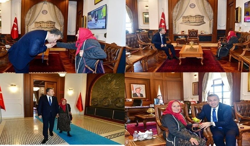 VALİ ŞAHİN ŞEHİT ANNESİ KATİBE KOMUTU MİSAFİR ETTİ